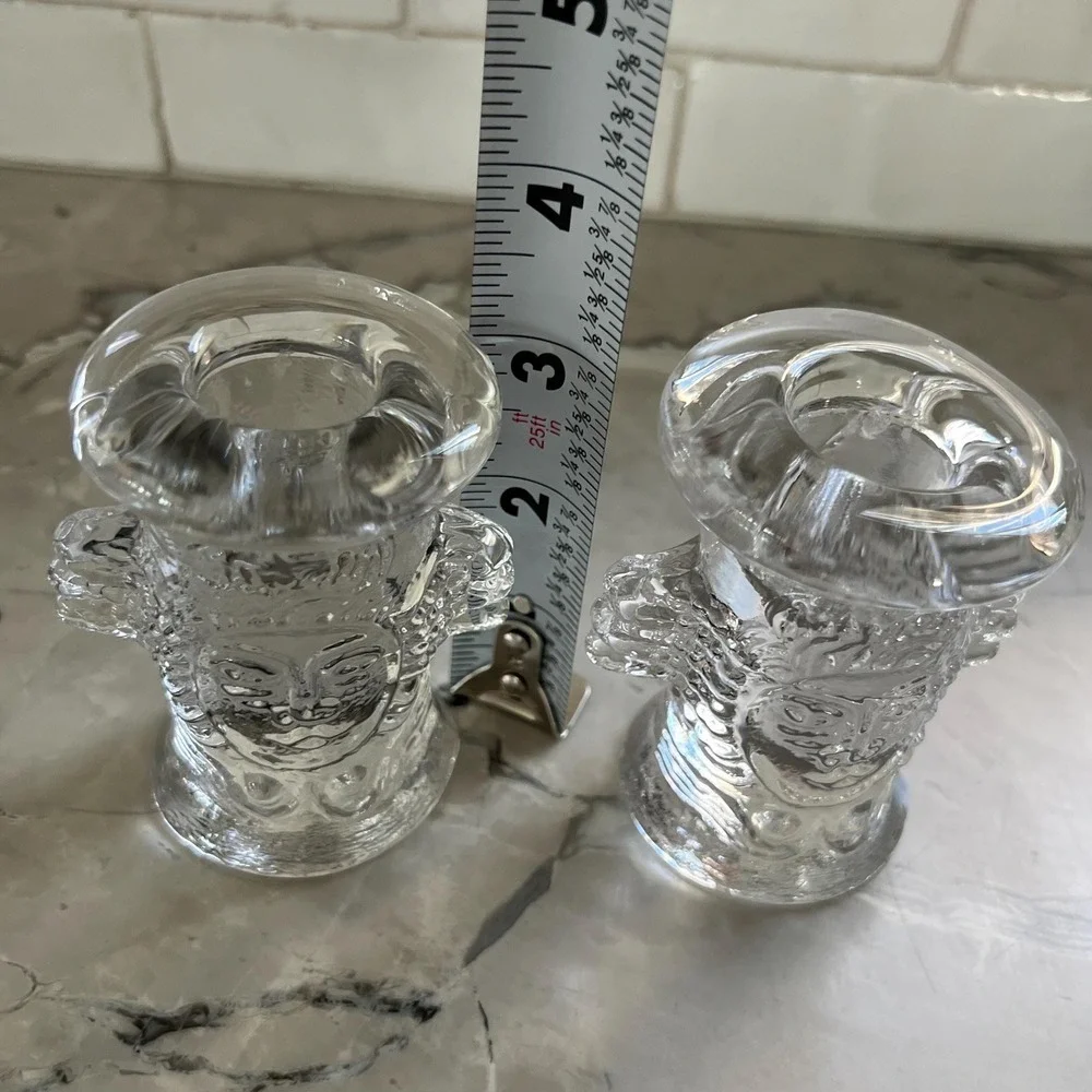 Collection of 5 VTG‎ Bertil Vallien Kosta glass Angel candle holders Sweden 70s